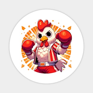 funny boxing chicken Magnet